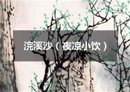 浣溪沙（夜凉小饮）