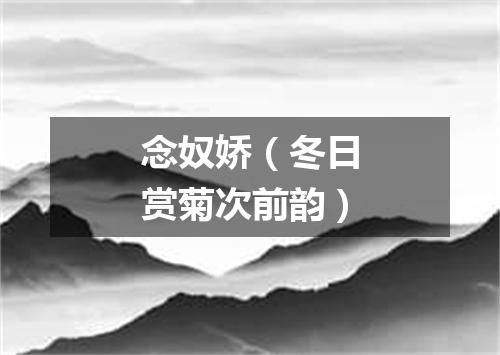 念奴娇（冬日赏菊次前韵）