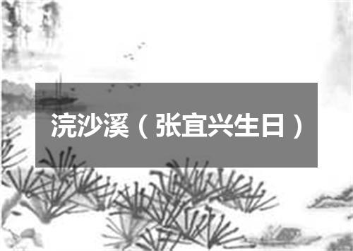 浣沙溪（张宜兴生日）
