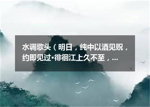 水调歌头（明日，纯中以酒见贶，约即见过·徘徊江上久不至，复次其韵）