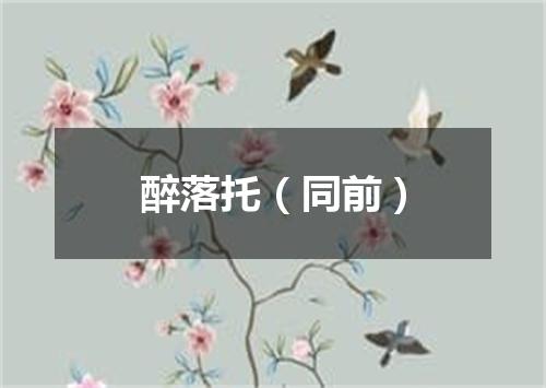 醉落托（同前）