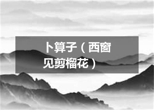 卜算子（西窗见剪榴花）