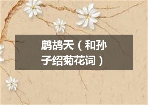 鹧鸪天（和孙子绍菊花词）