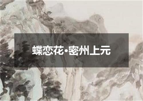 蝶恋花·密州上元