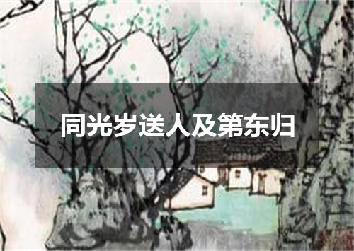 同光岁送人及第东归