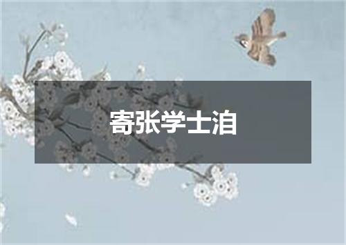 寄张学士洎