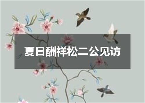 夏日酬祥松二公见访