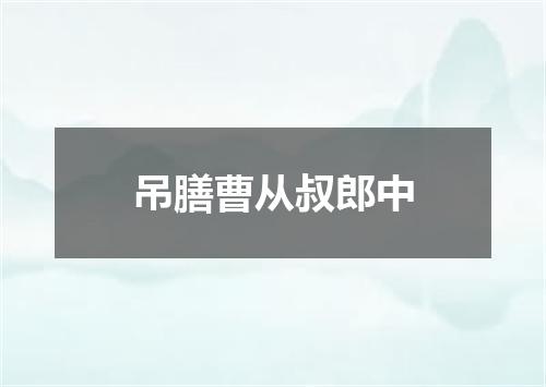 吊膳曹从叔郎中