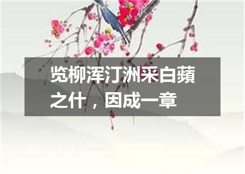览柳浑汀洲采白蘋之什，因成一章