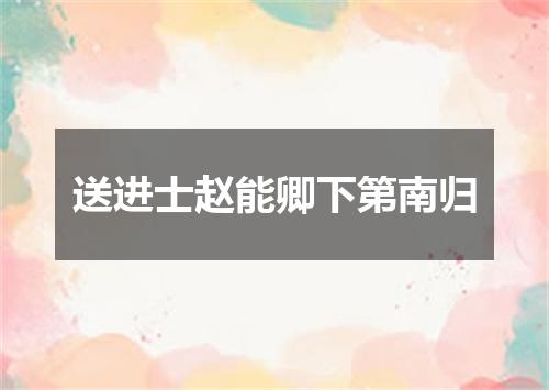 送进士赵能卿下第南归