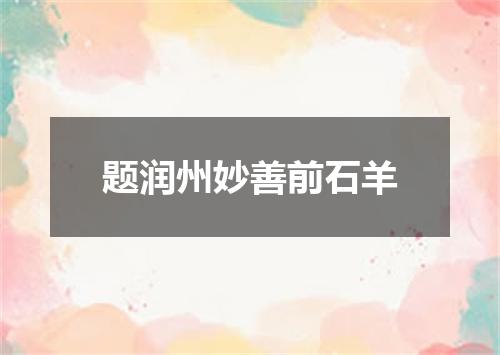 题润州妙善前石羊