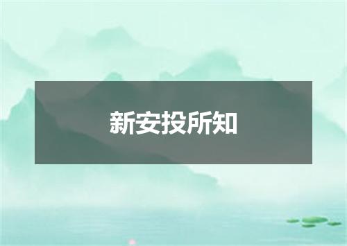 新安投所知