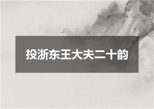 投浙东王大夫二十韵