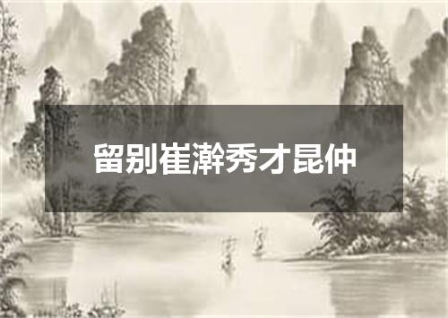 留别崔澣秀才昆仲