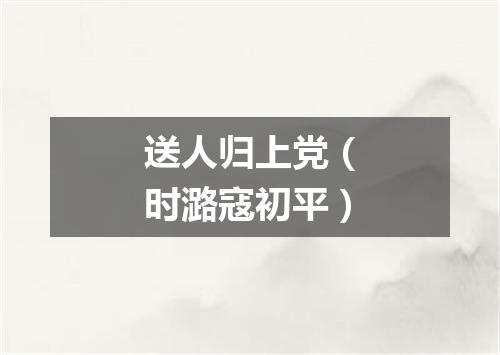 送人归上党（时潞寇初平）