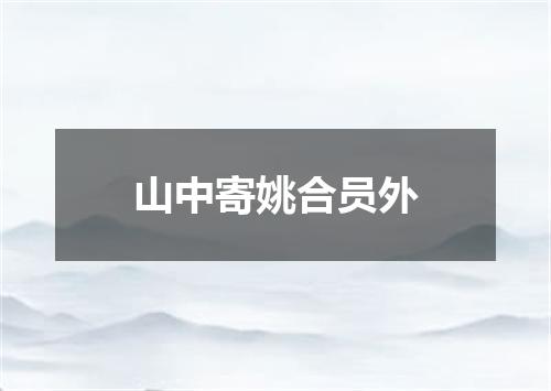 山中寄姚合员外