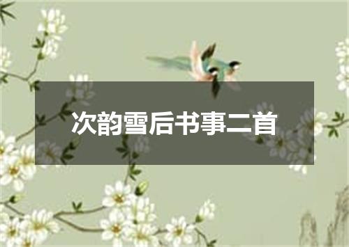 次韵雪后书事二首