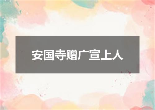 安国寺赠广宣上人