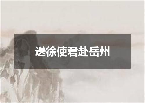 送徐使君赴岳州