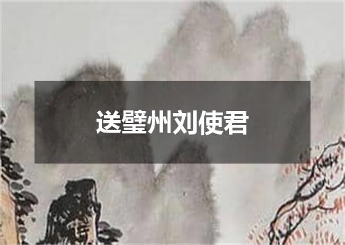 送璧州刘使君