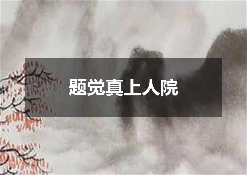 题觉真上人院