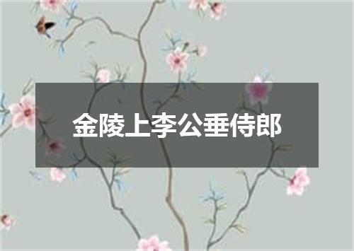 金陵上李公垂侍郎