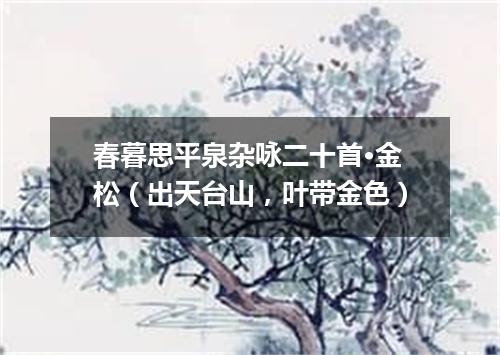 春暮思平泉杂咏二十首·金松（出天台山，叶带金色）