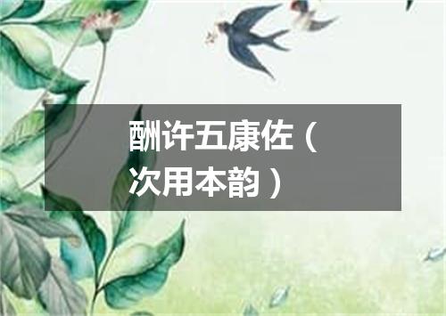 酬许五康佐（次用本韵）
