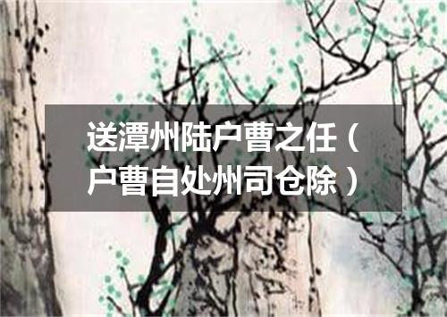 送潭州陆户曹之任（户曹自处州司仓除）