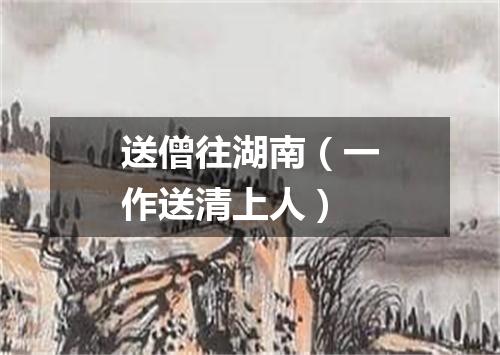 送僧往湖南（一作送清上人）