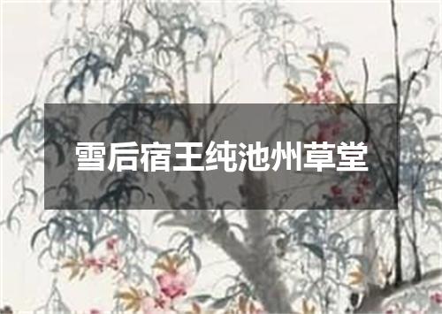 雪后宿王纯池州草堂