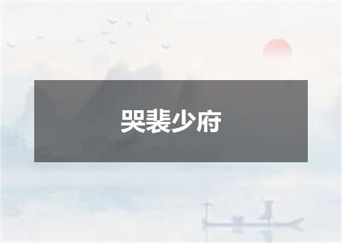 哭裴少府