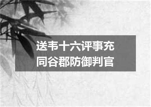 送韦十六评事充同谷郡防御判官