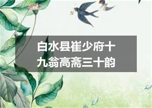 白水县崔少府十九翁高斋三十韵