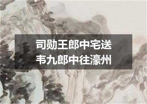 司勋王郎中宅送韦九郎中往濠州