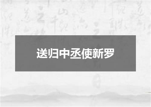 送归中丞使新罗