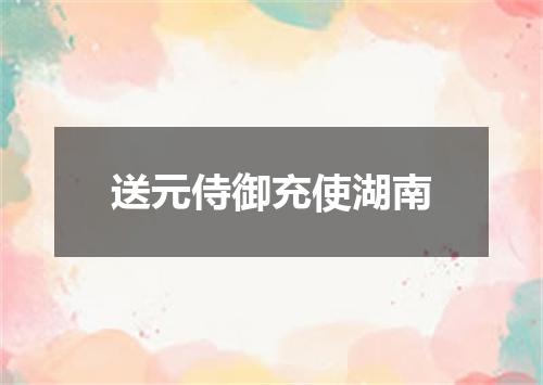 送元侍御充使湖南