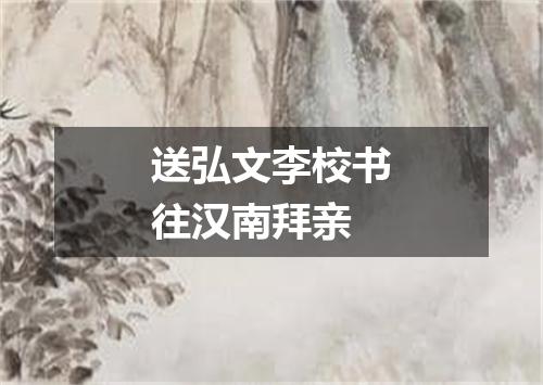 送弘文李校书往汉南拜亲