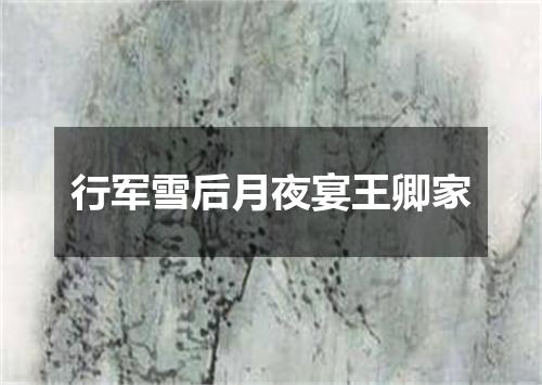 行军雪后月夜宴王卿家