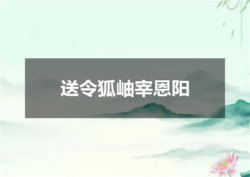 送令狐岫宰恩阳
