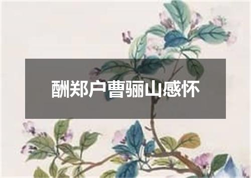 酬郑户曹骊山感怀