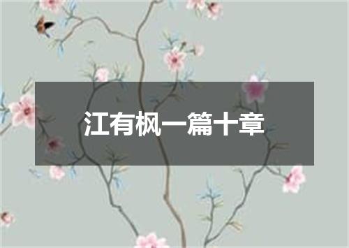 江有枫一篇十章