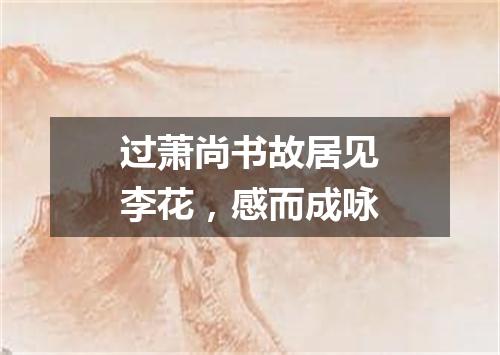 过萧尚书故居见李花，感而成咏