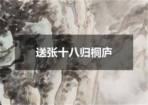 送张十八归桐庐