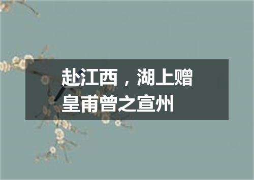 赴江西，湖上赠皇甫曾之宣州