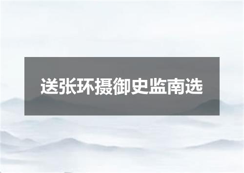 送张环摄御史监南选