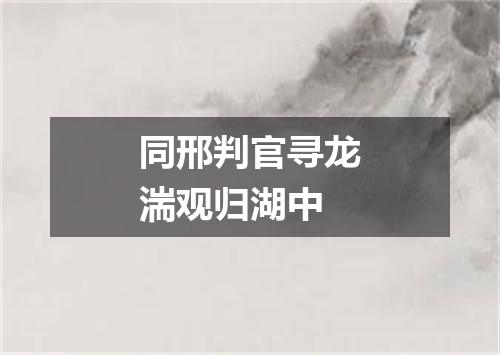 同邢判官寻龙湍观归湖中