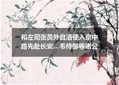 和左司张员外自洛使入京中路先赴长安…韦侍御等诸公
