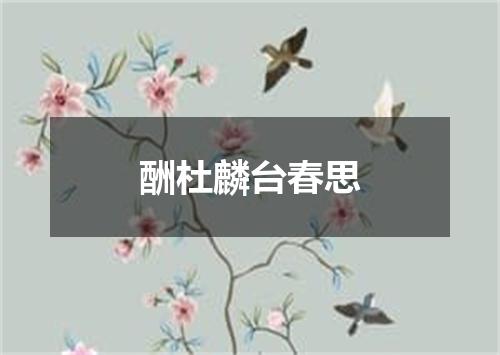 酬杜麟台春思