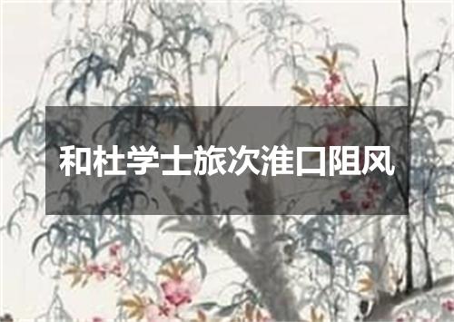 和杜学士旅次淮口阻风